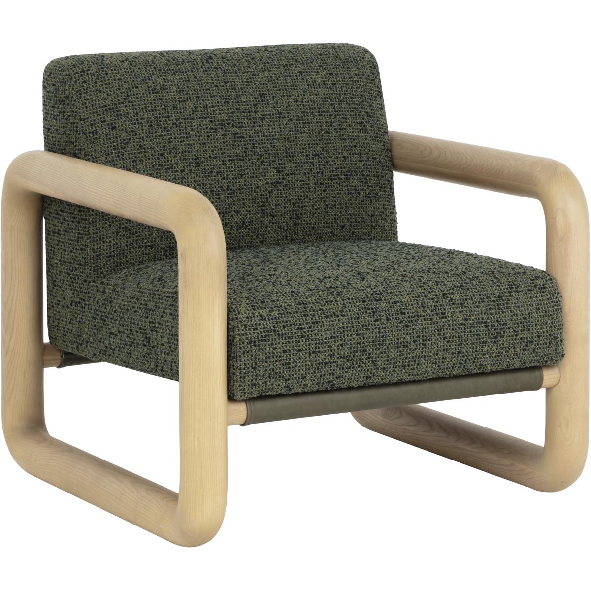 Cirro Noah Meadow and Ludlow Dark Olive Leather Upholstered Lounge Chair